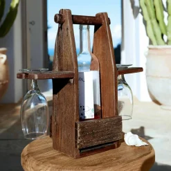 Flaschenhalter mit Gläsern Préalon