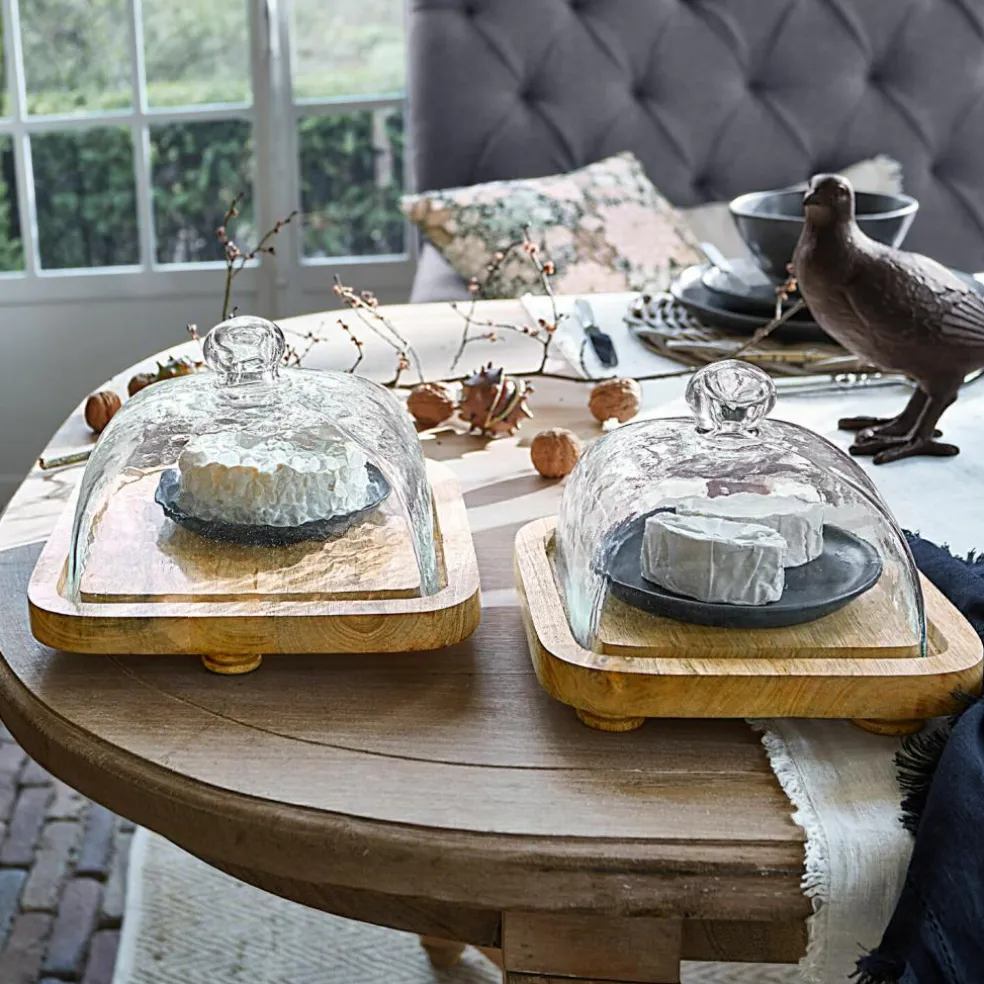 Glasglocke mit Platte 2er Set Bellavario