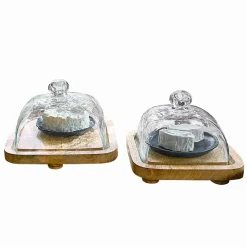 Glasglocke mit Platte 2er Set Bellavario
