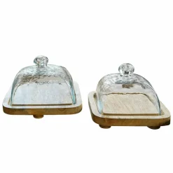 Glasglocke mit Platte 2er Set Bellavario