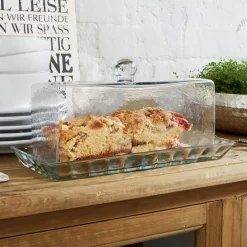 Glasglocke mit Platte Nelia