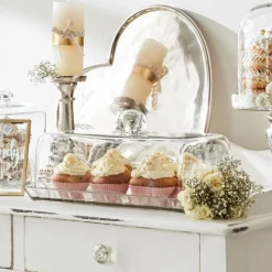 Glasglocke mit Platte Nelia