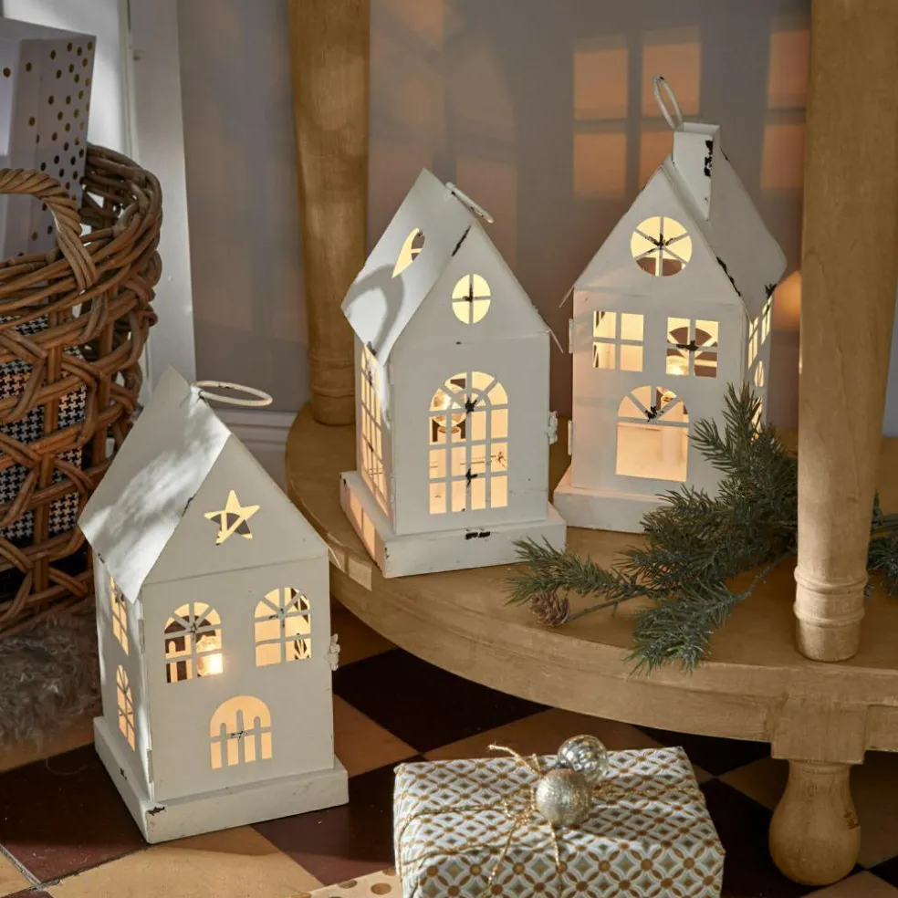 LED-Laterne 3er Set Village