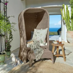 Strandkorb mit Hocker Sanivane